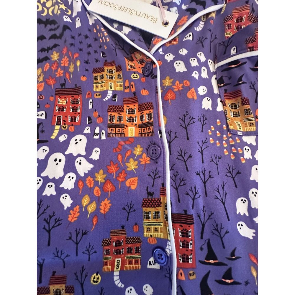 NWT Beauty Sleep Social Halloween Pajama Set XXL Ghosts